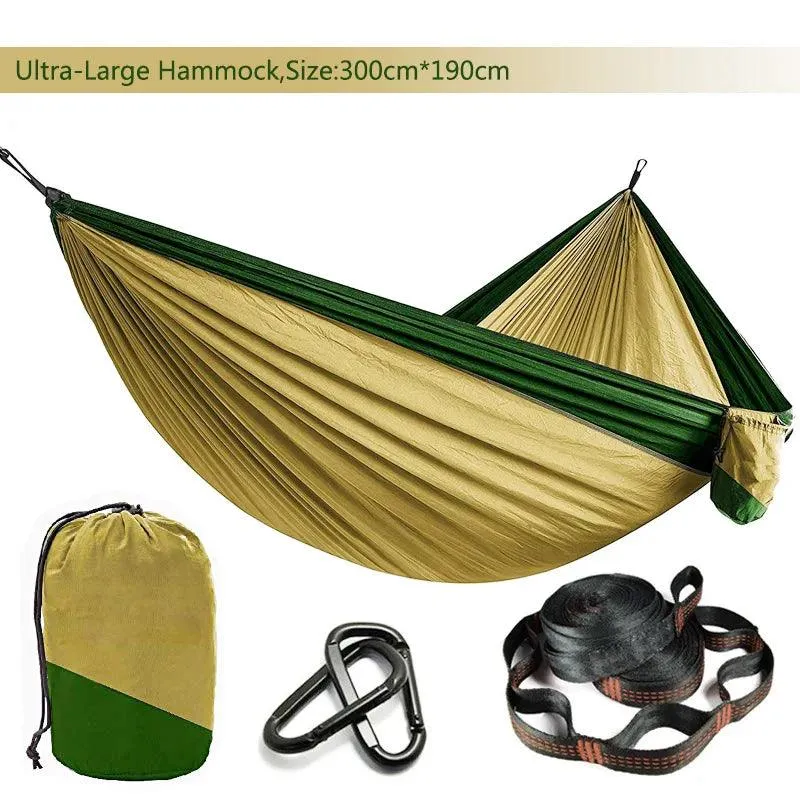 🏕️ Solid Color Parachute Hammock with Tree Straps & Black Carabiners | Camping, Survival, Double Person Outdoor Furniture 🌳