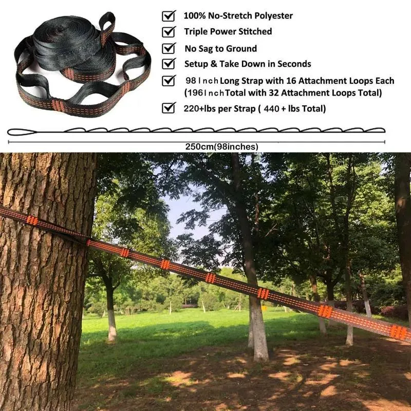 🏕️ Solid Color Parachute Hammock with Tree Straps & Black Carabiners | Camping, Survival, Double Person Outdoor Furniture 🌳