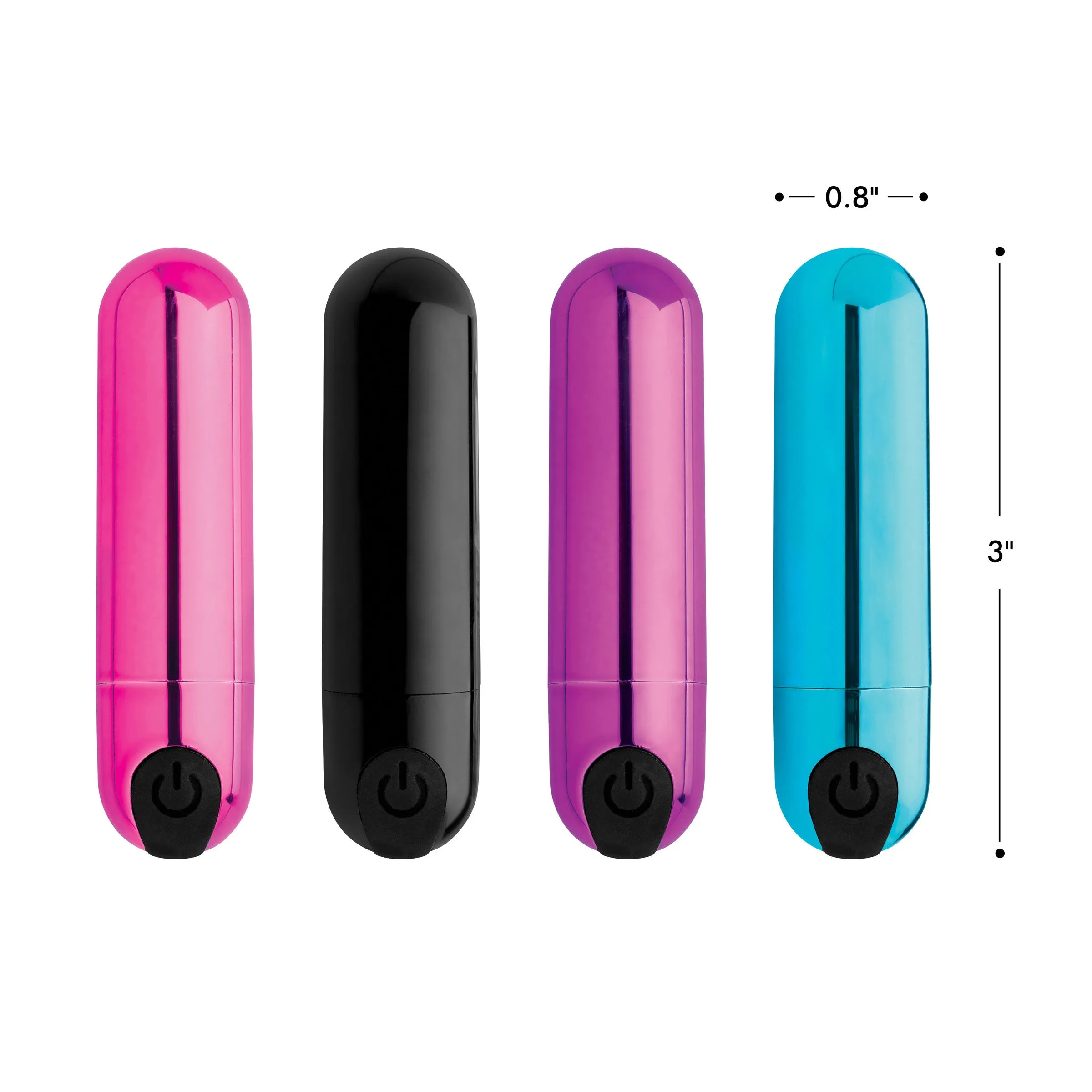 10X Rechargeable Vibrating Metallic Bullet - Black