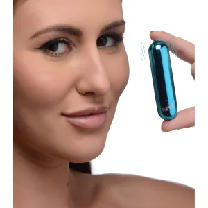 10X Rechargeable Vibrating Metallic Bullet - Blue