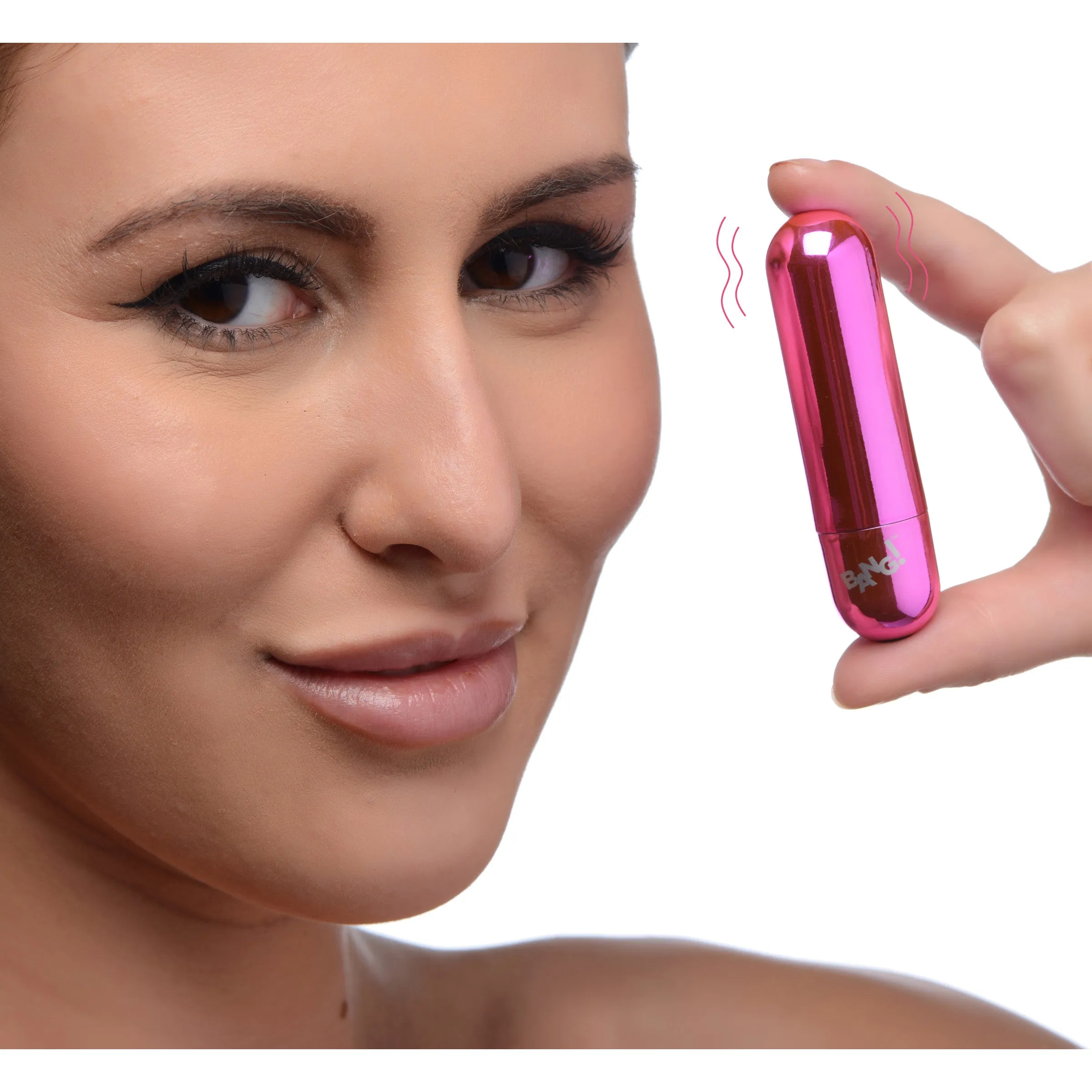 10X Rechargeable Vibrating Metallic Bullet - Pink