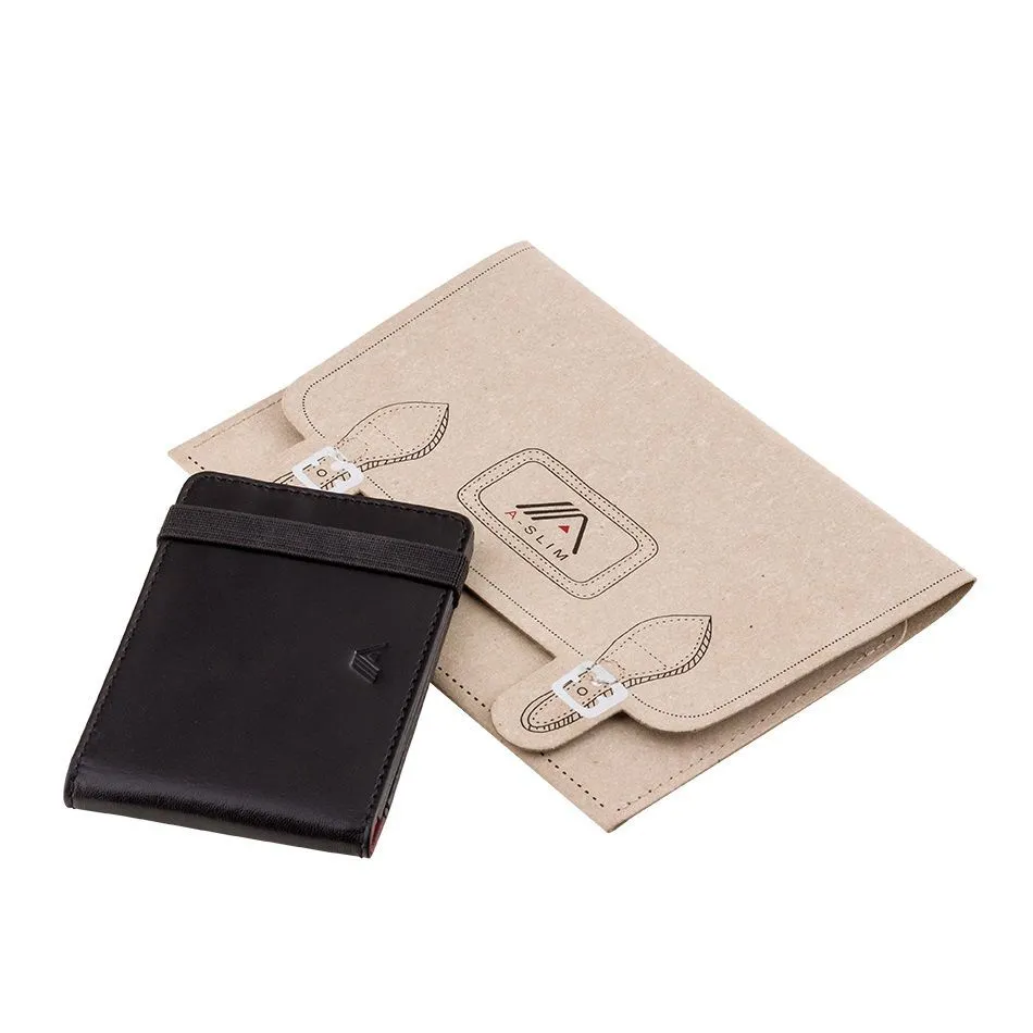 A-SLIM Leather Wallet Kihaku - Black