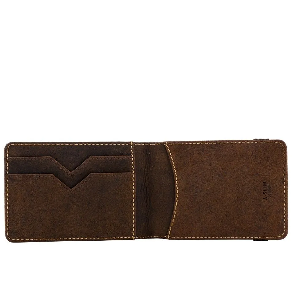 A-SLIM Leather Wallet Kihaku - Brown