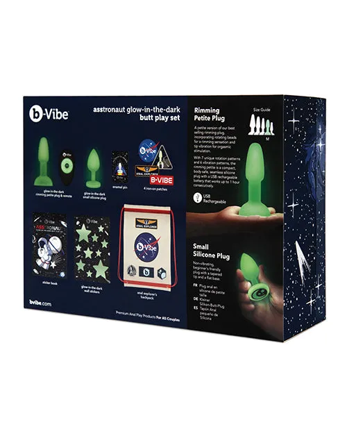 B-vibe Asstronaut Butt Play Set - Glow In The Dark