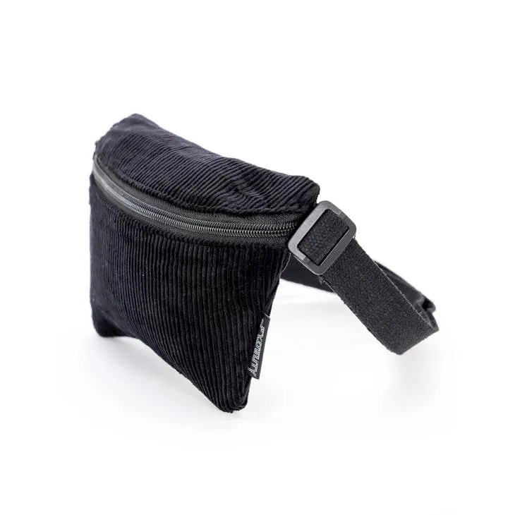 Black Corduroy Ultra-Slim Fanny Pack