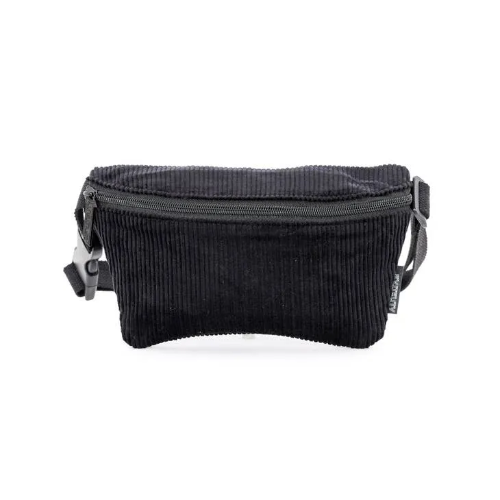 Black Corduroy Ultra-Slim Fanny Pack