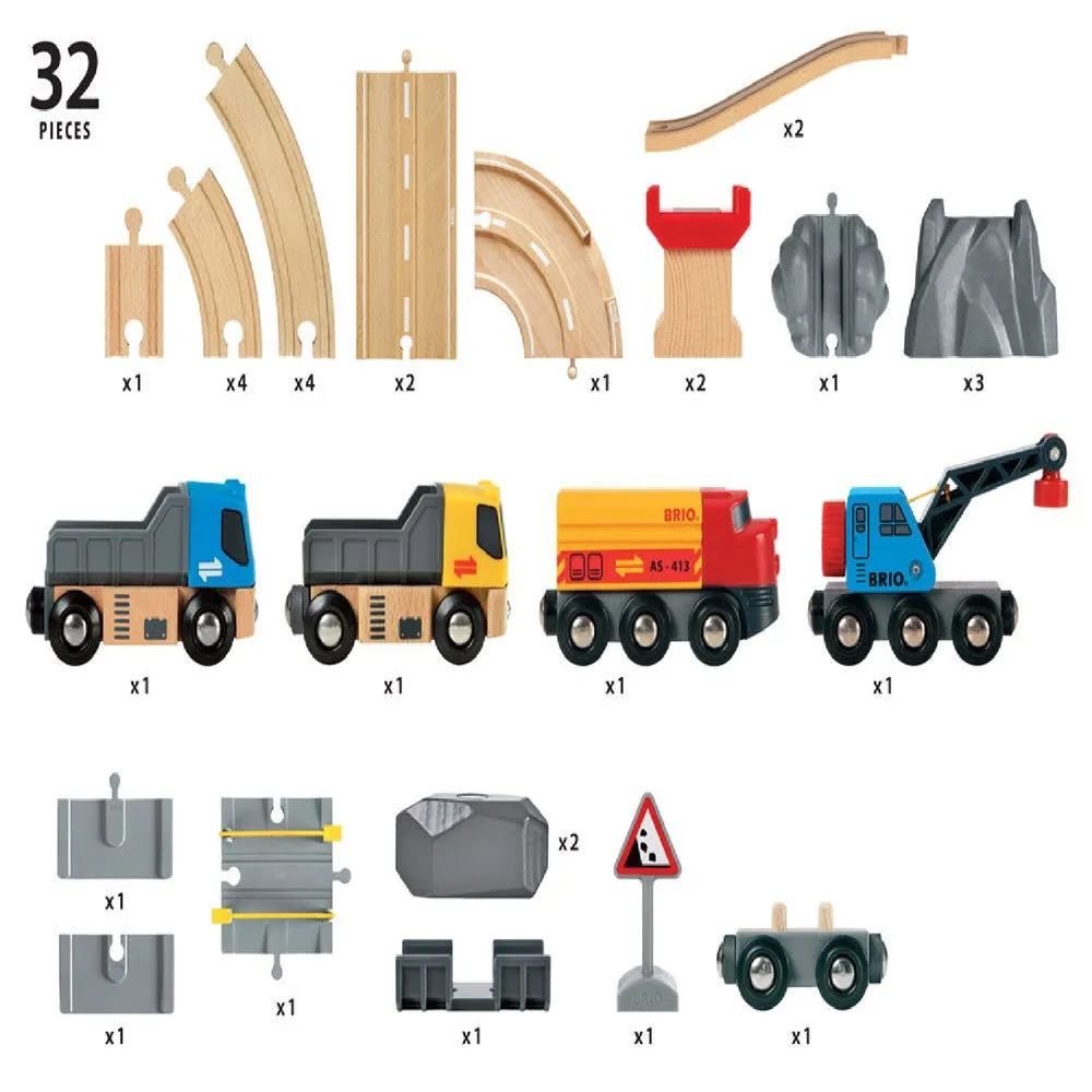 BRIO Set - Rail & Road Loading Set 32 pieces 33210