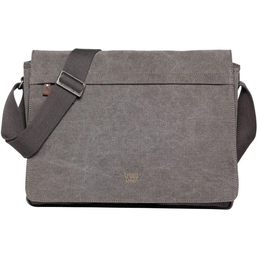 Canvas Laptop Messenger Bag - Troop London Classic  - 18'' Diagonally