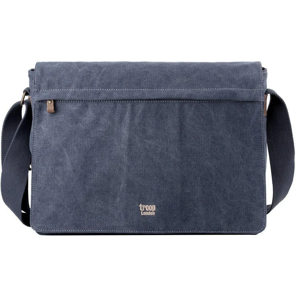 Canvas Laptop Messenger Bag - Troop London Classic  - 18'' Diagonally