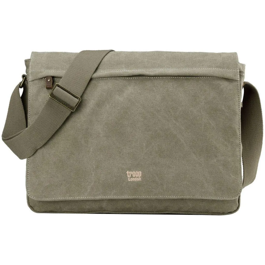 Canvas Laptop Messenger Bag - Troop London Classic  - 18'' Diagonally