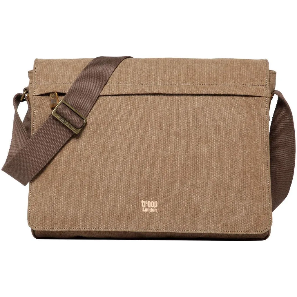 Canvas Laptop Messenger Bag - Troop London Classic  - 18'' Diagonally