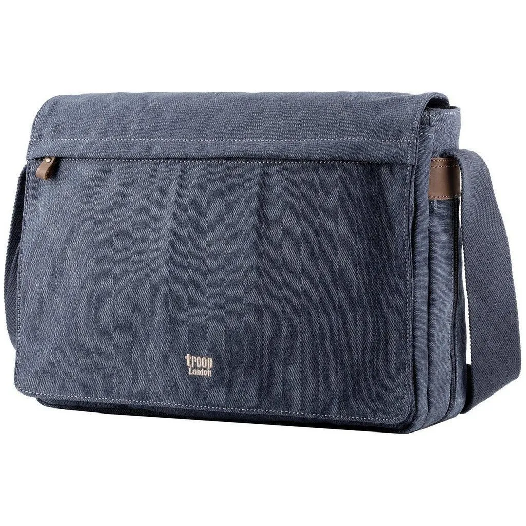 Canvas Laptop Messenger Bag - Troop London Classic  - 18'' Diagonally