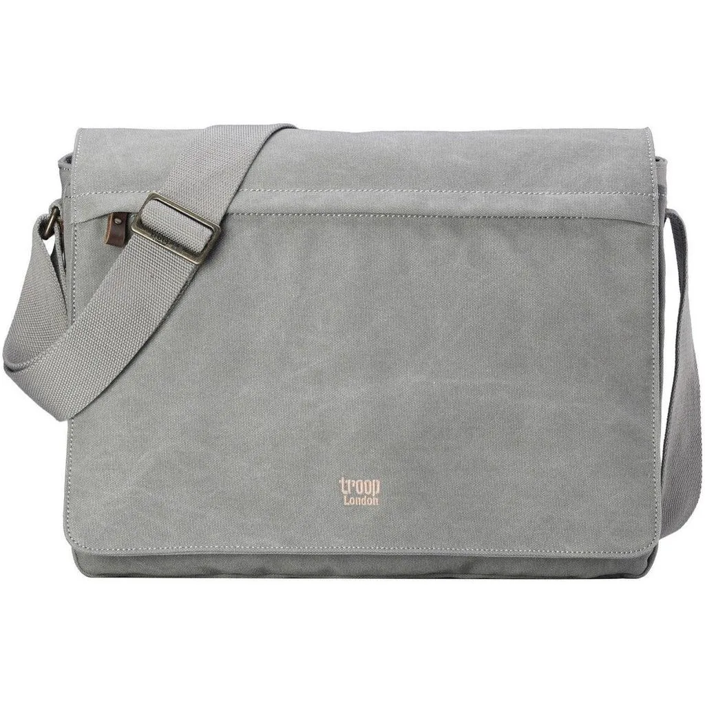 Canvas Laptop Messenger Bag - Troop London Classic  - 18'' Diagonally