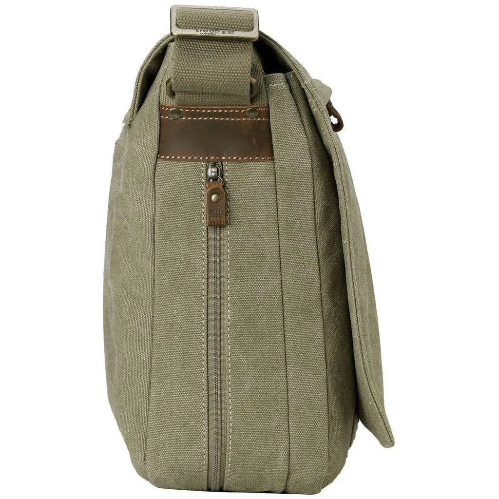 Canvas Laptop Messenger Bag - Troop London Classic  - 18'' Diagonally