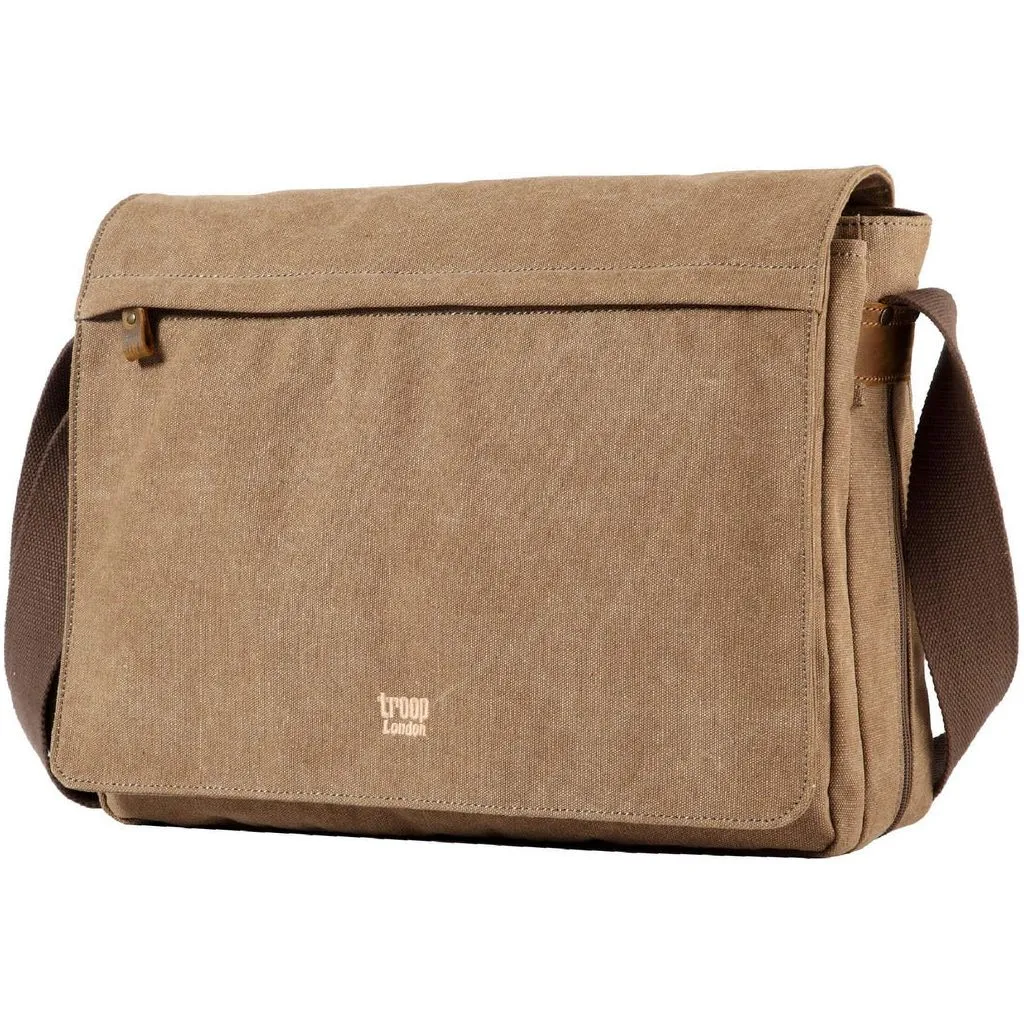 Canvas Laptop Messenger Bag - Troop London Classic  - 18'' Diagonally