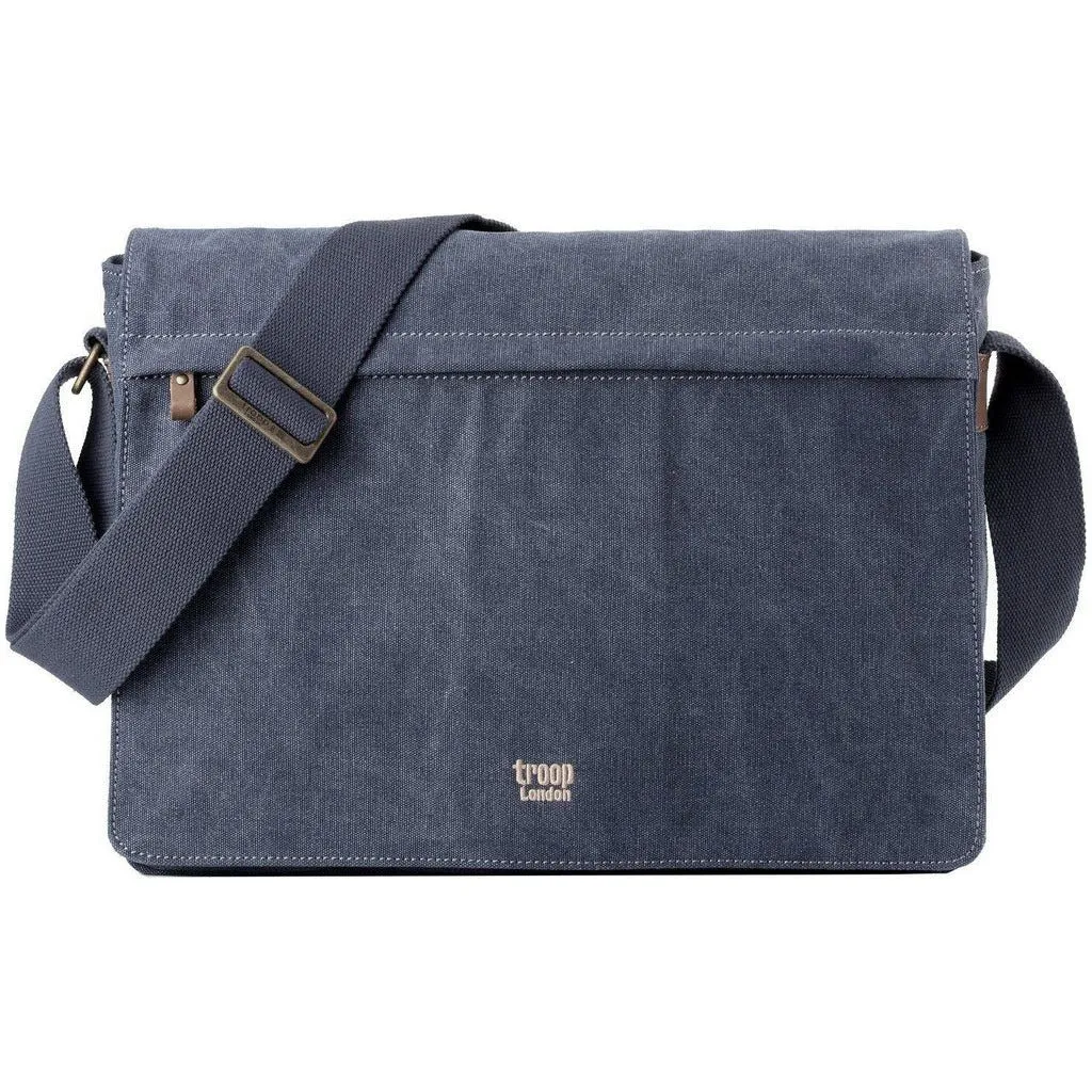 Canvas Laptop Messenger Bag - Troop London Classic  - 18'' Diagonally