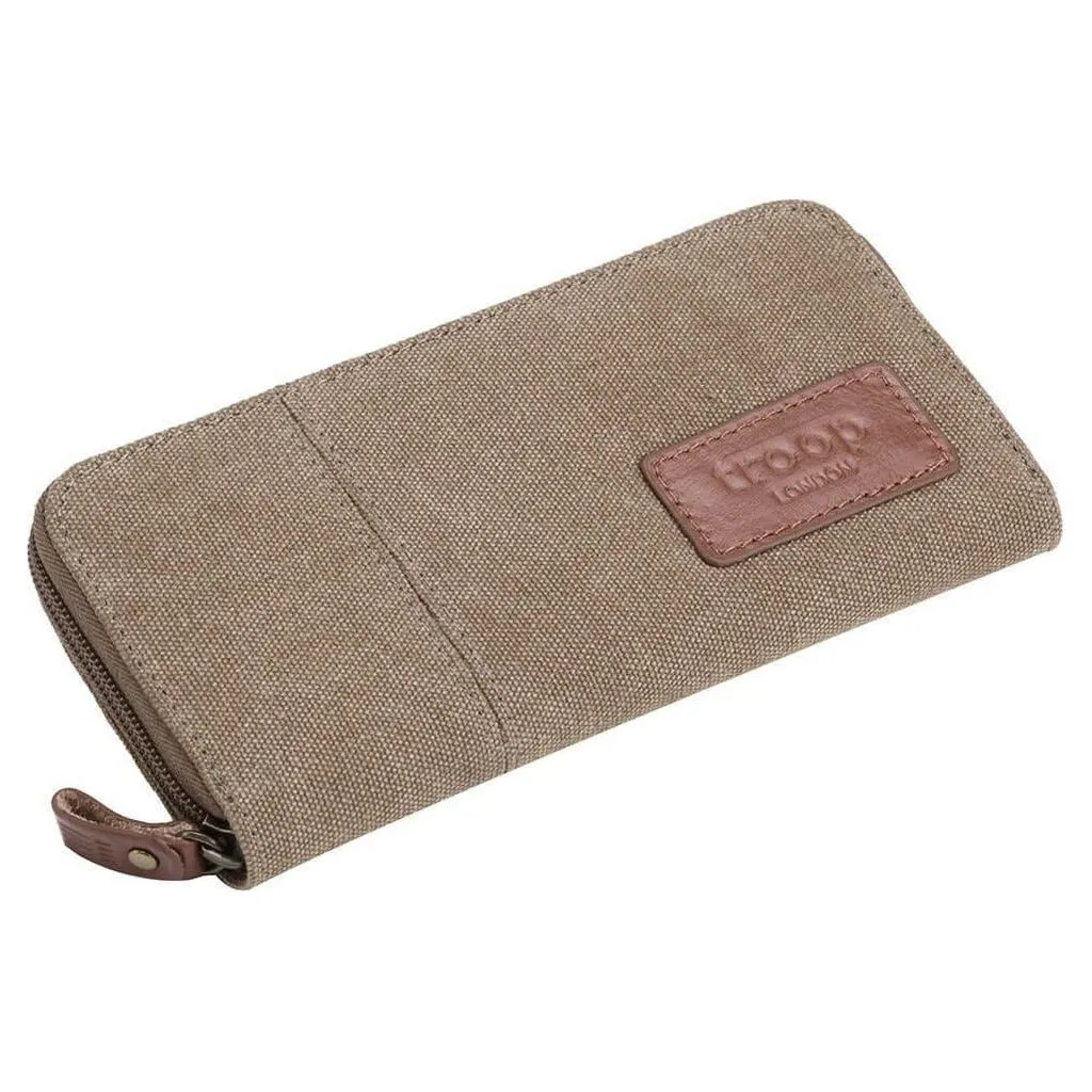 Canvas Purse - Troop London Canvas Zip Around Wallet - 5 Colours