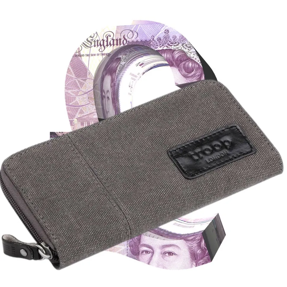 Canvas Purse - Troop London Canvas Zip Around Wallet - 5 Colours