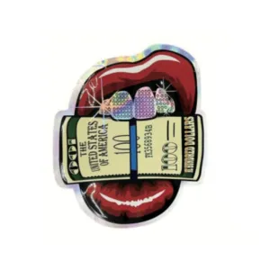 Dollar Mouth - Custom Shape Mylar Bags - 10cm x 12cm - Pack of 100