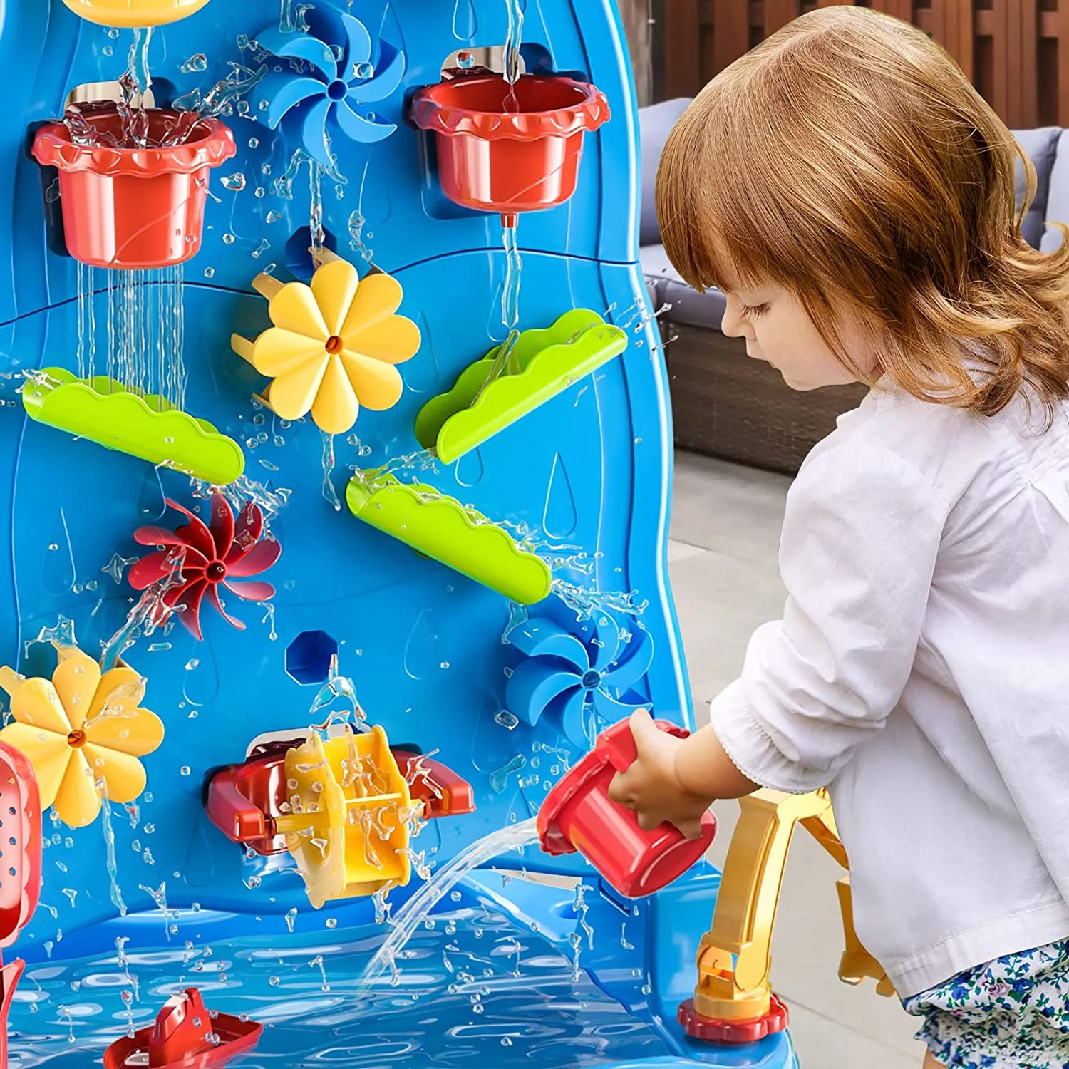 Double-Sided Interactive Water Table Waterfall Maze Playset