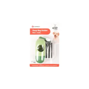 Flamingo Poo Bag Holder Rox Green   1 Roll