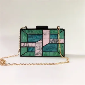 Geometric Stitching Acrylic Dinner Bag All-match