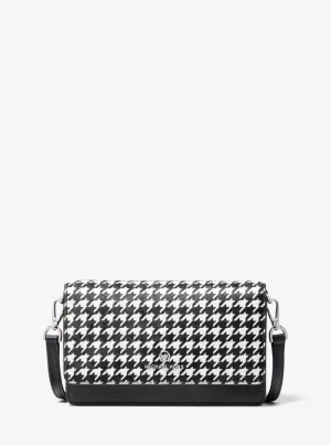 Jet Set Small Houndstooth Printed Calf Hair Smartphone Crossbody Bag | 55911