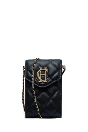 Knightsbridge Phone Pouch (Black Quilted)