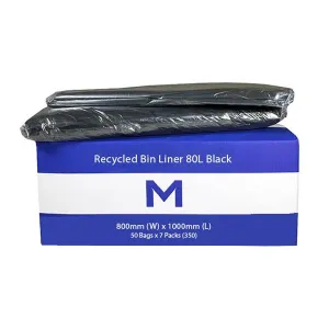 M-Series 60L Bin Liner Black - Pack