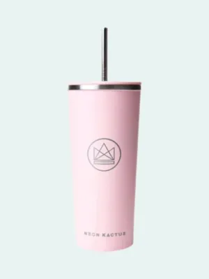 Neon Kactus Large 24oz Pink Flamingo Insulated Tumbler