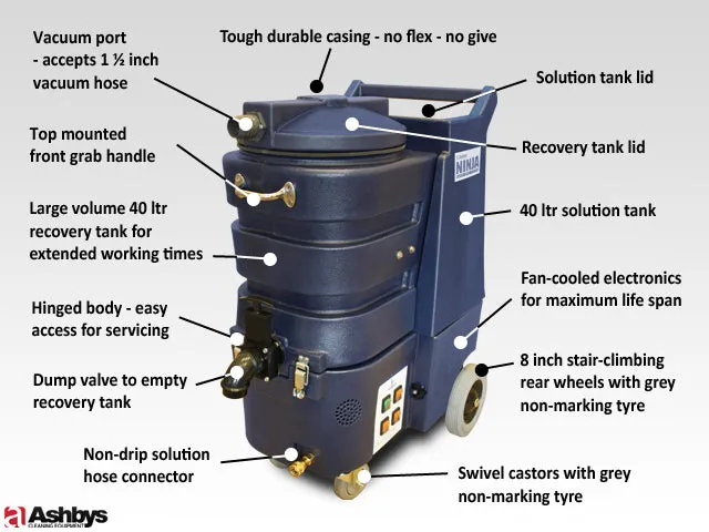 Ninja Carpet Cleaning Machine | 400 psi | Std   HD 3 Stage 5.7" PERFORMANCE Vacs | V2 SteamMate