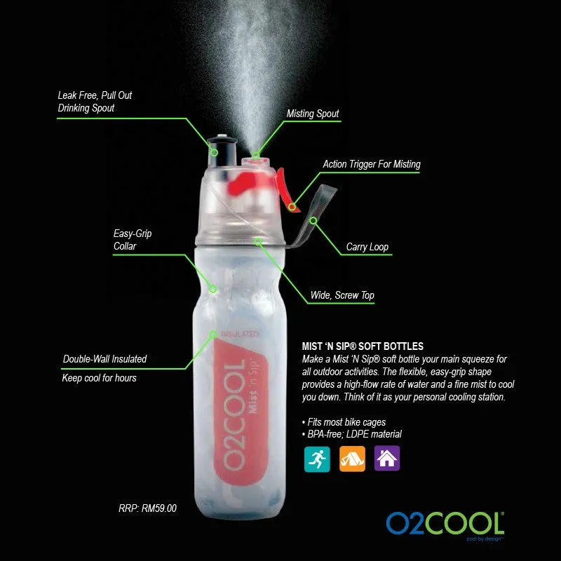 O2COOL ArcticSqueeze® Insulated Mist 'N Sip Splash 20oz