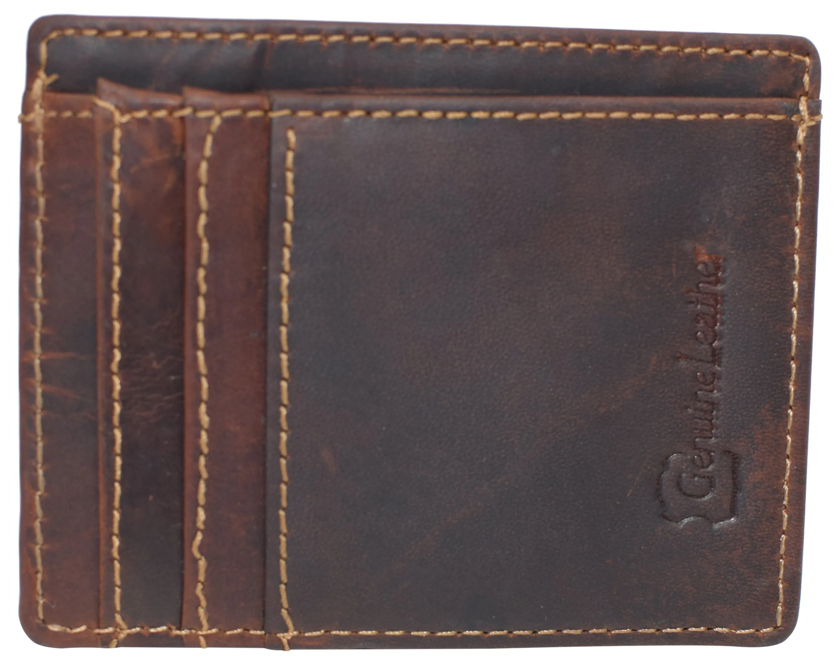 RFID Vintage Leather Front Pocket Wallet Slim Minimalist Secure Thin Credit Card Holder