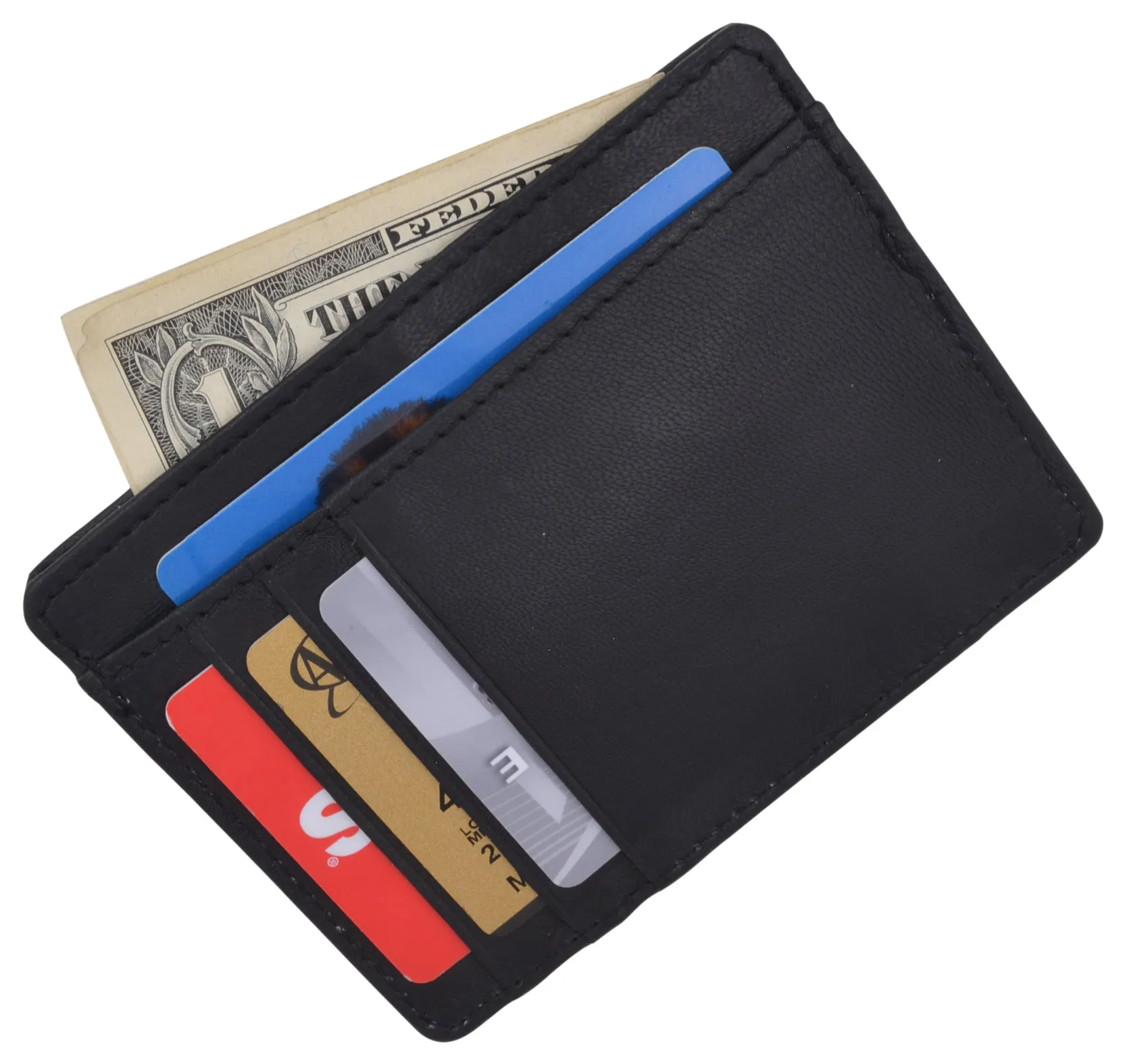 Slim Wallet RFID Front Pocket Wallet Minimalist Secure Thin Credit Card Holder