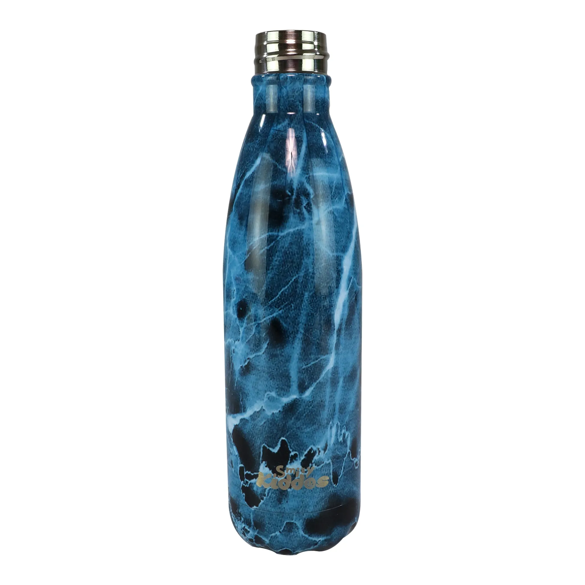 Smily Kiddos 500 ML Stainless Steel Water Bottle -  Marble Print Blue