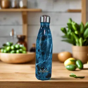 Smily Kiddos 500 ML Stainless Steel Water Bottle -  Marble Print Blue