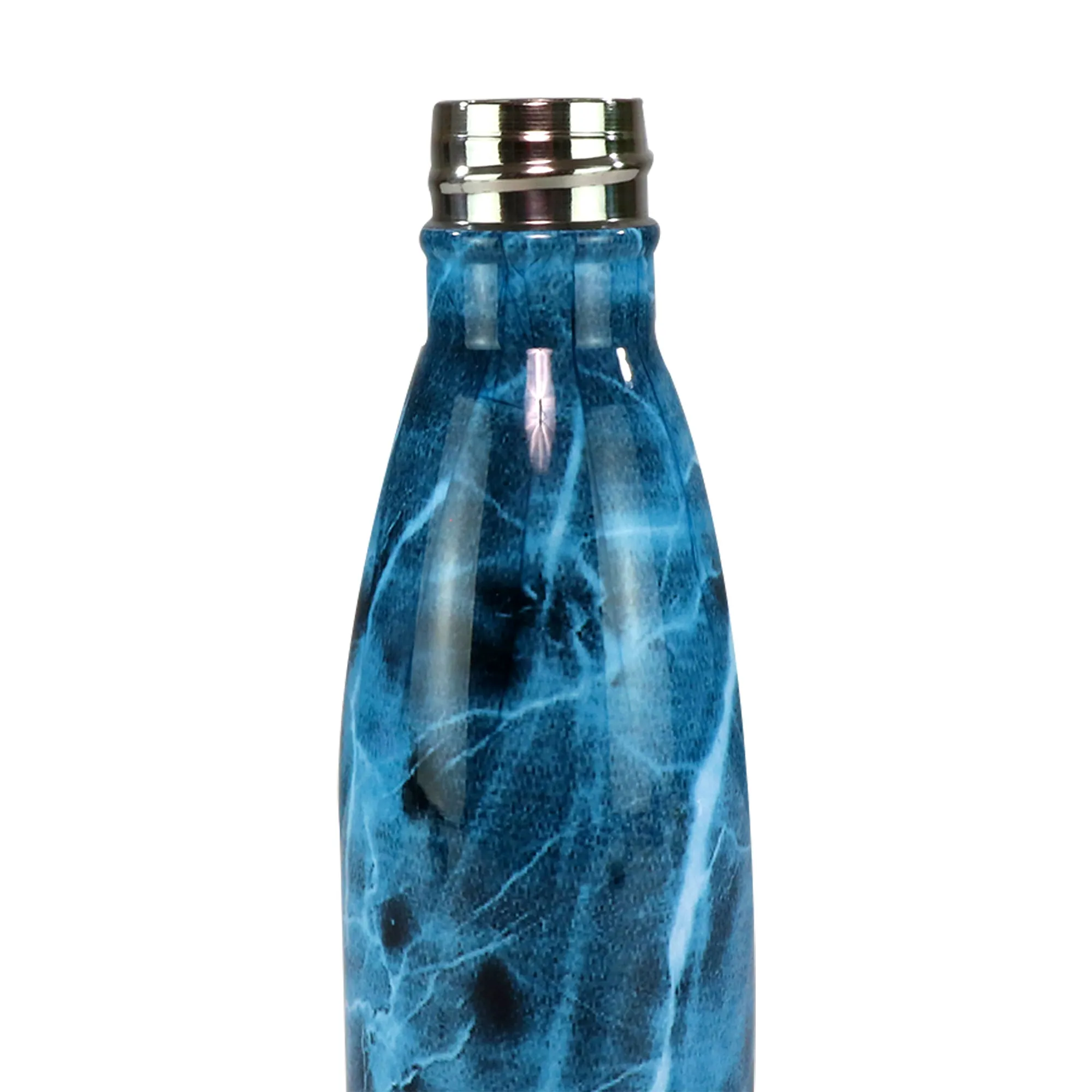 Smily Kiddos 500 ML Stainless Steel Water Bottle -  Marble Print Blue