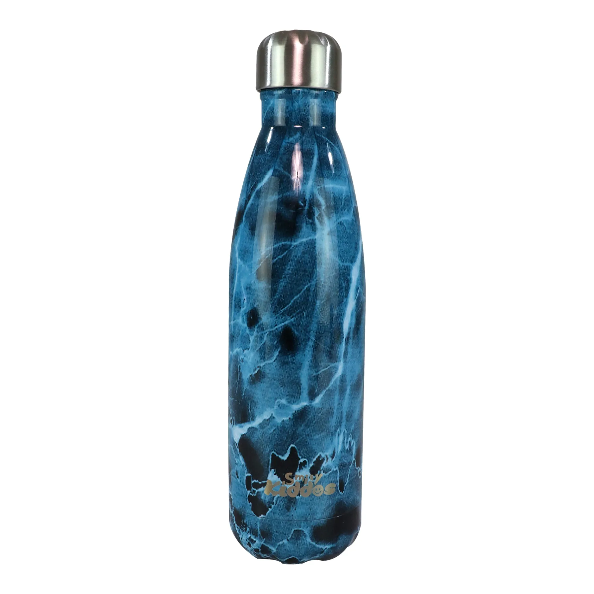 Smily Kiddos 500 ML Stainless Steel Water Bottle -  Marble Print Blue