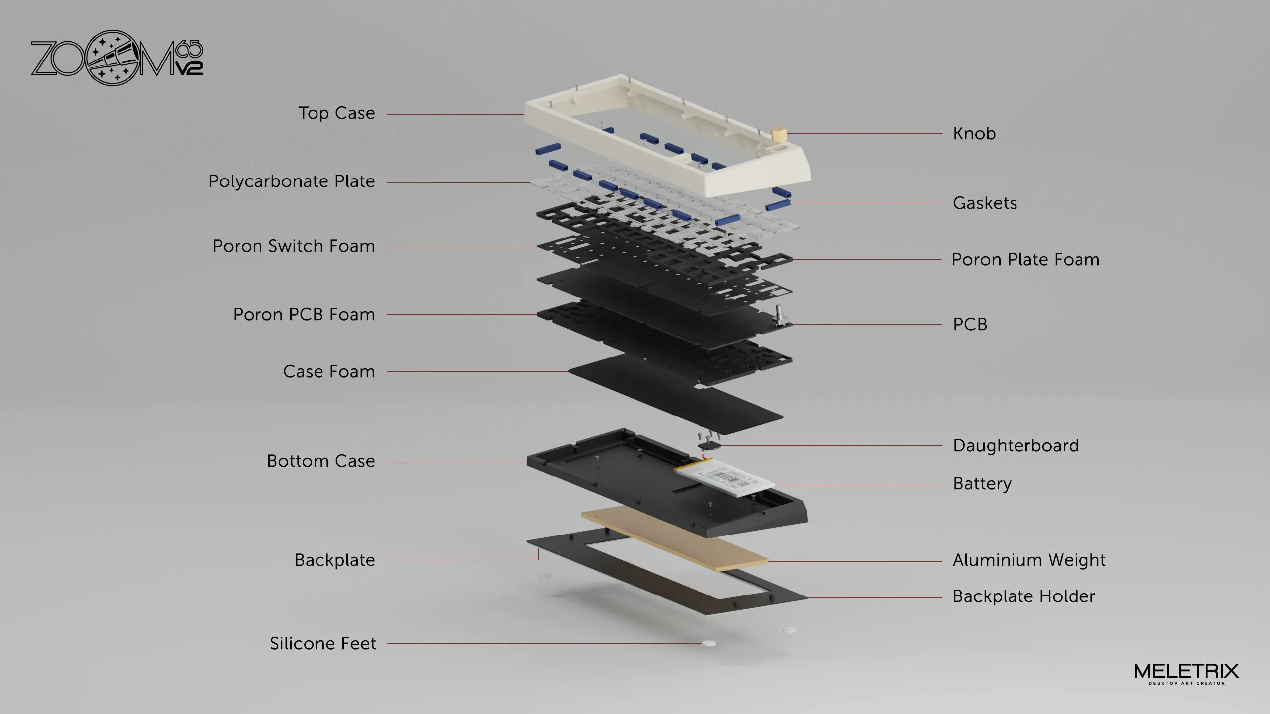 Zoom65 Essential Edition V2 - White Mechanical Keyboard Kit